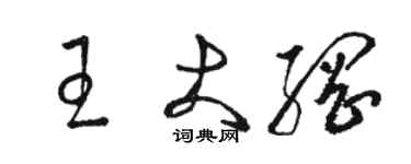 骆恒光王大纲草书个性签名怎么写