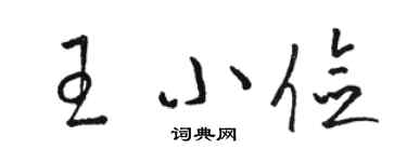骆恒光王小俭草书个性签名怎么写