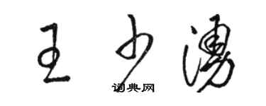骆恒光王少涌草书个性签名怎么写