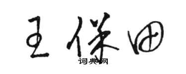 骆恒光王保田草书个性签名怎么写