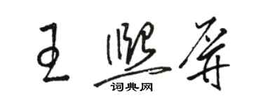 骆恒光王熙屏草书个性签名怎么写