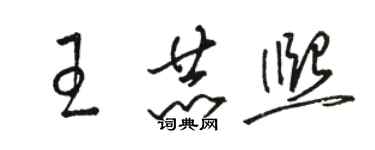 骆恒光王赫熙草书个性签名怎么写