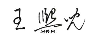 骆恒光王熙儿草书个性签名怎么写