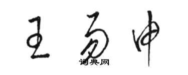 骆恒光王易申草书个性签名怎么写