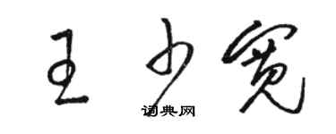 骆恒光王少宽草书个性签名怎么写