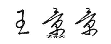 骆恒光王景景草书个性签名怎么写