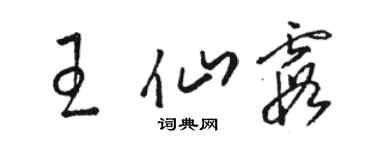 骆恒光王仙霞草书个性签名怎么写