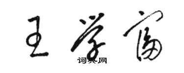 骆恒光王学富草书个性签名怎么写