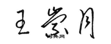 骆恒光王崇月草书个性签名怎么写
