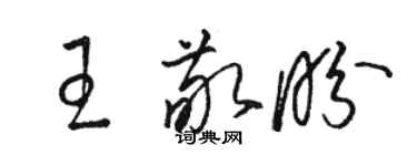 骆恒光王敬盼草书个性签名怎么写