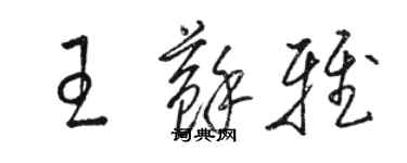 骆恒光王苏雅草书个性签名怎么写