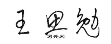 骆恒光王思勉草书个性签名怎么写