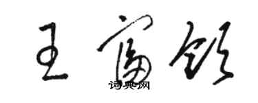 骆恒光王富领草书个性签名怎么写