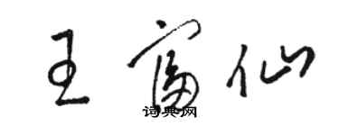 骆恒光王富仙草书个性签名怎么写