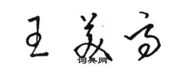 骆恒光王美高草书个性签名怎么写