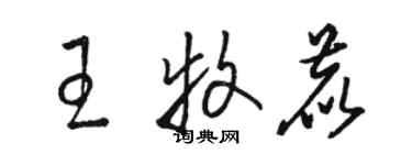 骆恒光王牧鹿草书个性签名怎么写