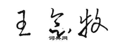 骆恒光王念牧草书个性签名怎么写