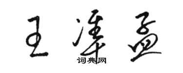 骆恒光王准孟草书个性签名怎么写