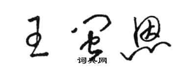 骆恒光王闽恩草书个性签名怎么写