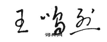 骆恒光王呜烈草书个性签名怎么写
