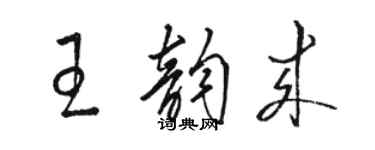 骆恒光王韵来草书个性签名怎么写