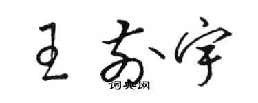 骆恒光王前宇草书个性签名怎么写