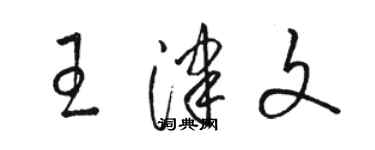 骆恒光王津文草书个性签名怎么写