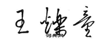 骆恒光王烁童草书个性签名怎么写