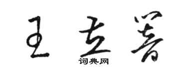 骆恒光王立响草书个性签名怎么写
