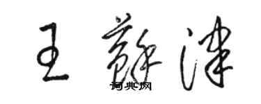 骆恒光王苏津草书个性签名怎么写
