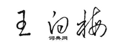 骆恒光王白梅草书个性签名怎么写