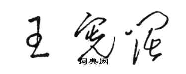 骆恒光王宪阔草书个性签名怎么写