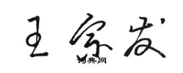 骆恒光王宗发草书个性签名怎么写