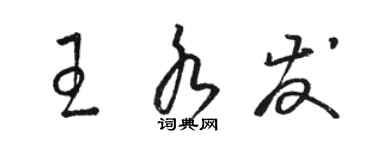 骆恒光王水发草书个性签名怎么写