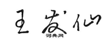 骆恒光王发仙草书个性签名怎么写
