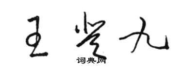骆恒光王登九草书个性签名怎么写