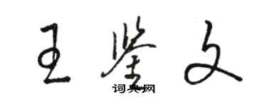 骆恒光王鉴文草书个性签名怎么写