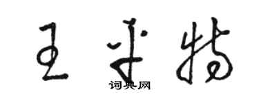 骆恒光王平特草书个性签名怎么写
