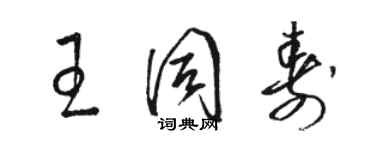 骆恒光王同寿草书个性签名怎么写