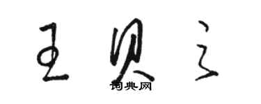 骆恒光王贝之草书个性签名怎么写