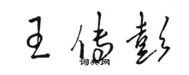 骆恒光王传彭草书个性签名怎么写