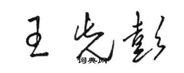 骆恒光王先彭草书个性签名怎么写