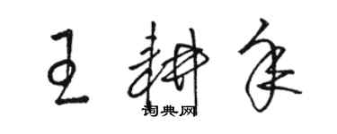 骆恒光王耕年草书个性签名怎么写