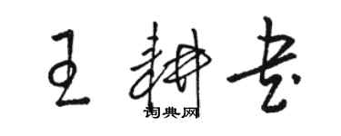 骆恒光王耕书草书个性签名怎么写