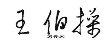 骆恒光王伯操草书个性签名怎么写