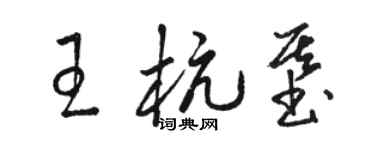 骆恒光王杭基草书个性签名怎么写