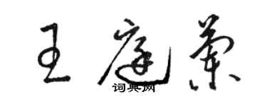 骆恒光王庭兰草书个性签名怎么写