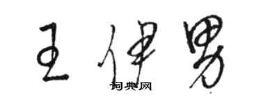 骆恒光王伊男草书个性签名怎么写