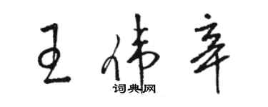 骆恒光王伟辛草书个性签名怎么写
