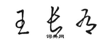 骆恒光王长有草书个性签名怎么写
